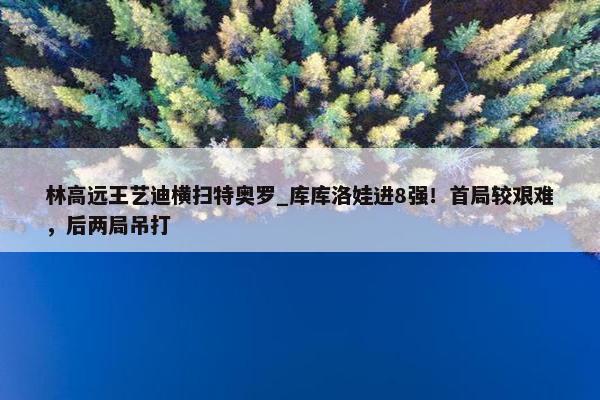 林高远王艺迪横扫特奥罗_库库洛娃进8强！首局较艰难，后两局吊打