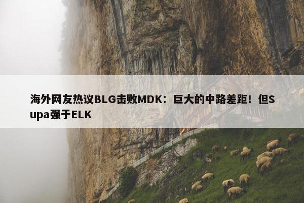 海外网友热议BLG击败MDK：巨大的中路差距！但Supa强于ELK