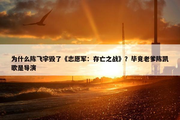 为什么陈飞宇毁了《志愿军：存亡之战》？毕竟老爹陈凯歌是导演