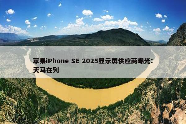 苹果iPhone SE 2025显示屏供应商曝光：天马在列