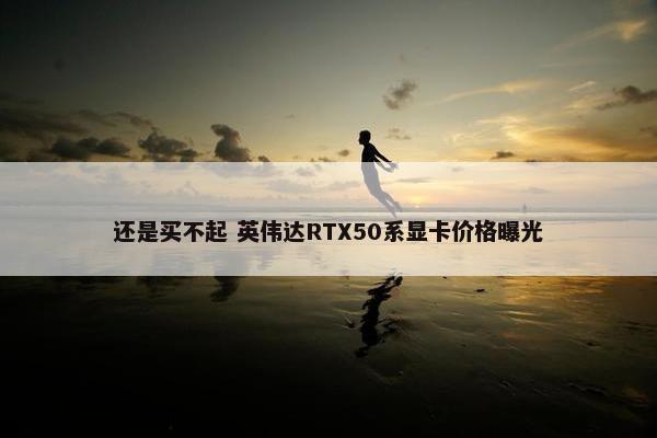 还是买不起 英伟达RTX50系显卡价格曝光