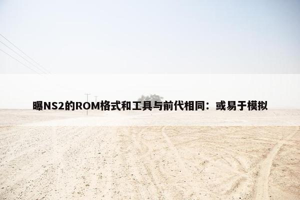 曝NS2的ROM格式和工具与前代相同：或易于模拟